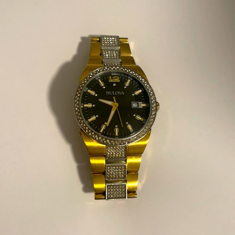 Bulova Watch/ Gold iceout